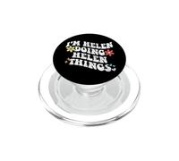 Retro Groovy Im HELEN Doing HELEN Things Funny Mother's Day PopSockets PopGrip for MagSafe