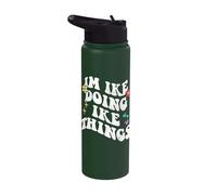 Retro Groovy Im IKE Doing IKE Things Funny Mother's Day Stainless Steel Insulated Water Bottle