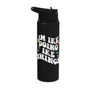 Retro Groovy Im IKE Doing IKE Things Funny Mother's Day Stainless Steel Insulated Water Bottle