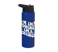 Retro Groovy Im Ima Doing Ima Things Funny Mother's Day Stainless Steel Insulated Water Bottle