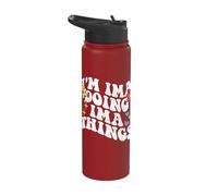 Retro Groovy Im Ima Doing Ima Things Funny Mother's Day Stainless Steel Insulated Water Bottle