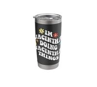 Retro Groovy Im Jacintha Doing Jacintha Things Funny Stainless Steel Insulated Tumbler