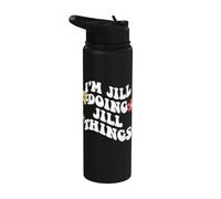 Retro Groovy Im Jill Doing Jill Things Funny Mother's Day Stainless Steel Insulated Water Bottle
