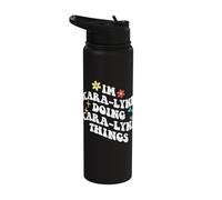 Retro Groovy Im Kara-Lynn Doing Kara-Lynn Things Funny Stainless Steel Insulated Water Bottle