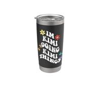 Retro Groovy Im Kimi Doing Kimi Things Funny Mother's Day Stainless Steel Insulated Tumbler