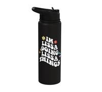 Retro Groovy Im Lissa Doing Lissa Things Funny Mother's Day Stainless Steel Insulated Water Bottle