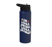 Retro Groovy Im Lissa Doing Lissa Things Funny Mother's Day Stainless Steel Insulated Water Bottle