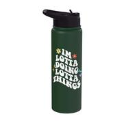 Retro Groovy Im Lotta Doing Lotta Things Funny Mother's Day Stainless Steel Insulated Water Bottle