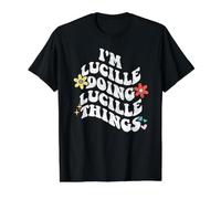 Retro Groovy Im Lucille Doing Lucille Things Funny Mother's Value Graphic T-Shirt, Men, Black, S