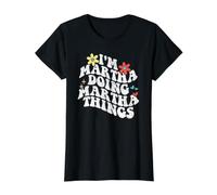 Retro Groovy Im Martha Doing Martha Things Funny Mothers Day Value Graphic T-Shirt, Women, Black, S