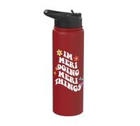 Retro Groovy Im Meri Doing Meri Things Funny Mother's Day Stainless Steel Insulated Water Bottle