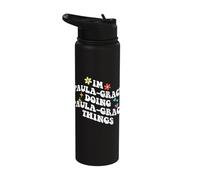 Retro Groovy Im Paula-Grace Doing Paula-Grace Things Funny Stainless Steel Insulated Water Bottle