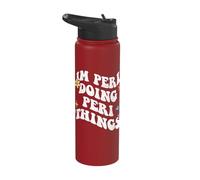 Retro Groovy Im Peri Doing Peri Things Funny Mother's Day Stainless Steel Insulated Water Bottle