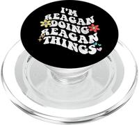 Retro Groovy Im REAGAN Doing REAGAN Things Funny Mother's PopSockets PopGrip for MagSafe