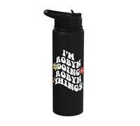 Retro Groovy Im Robyn Doing Robyn Things Funny Mother's Day Stainless Steel Insulated Water Bottle