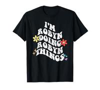 Retro Groovy Im ROBYN Doing ROBYN Things Funny Mother's Day T-Shirt