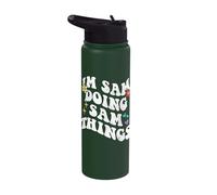 Retro Groovy Im Sam Doing Sam Things Funny Mother's Day Stainless Steel Insulated Water Bottle