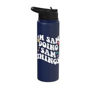 Retro Groovy Im Sam Doing Sam Things Funny Mother's Day Stainless Steel Insulated Water Bottle