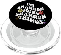 Retro Groovy Im SHANNON Doing SHANNON Things Funny Mother's PopSockets PopGrip for MagSafe