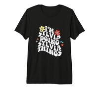 Retro Groovy Im Sylvia Doing Sylvia Things Funny Mothers Day Premium T-Shirt