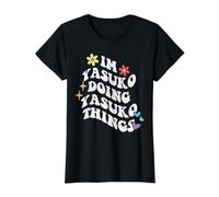 Retro Groovy Im Yasuko Doing Yasuko Things Funny Mother's Value Graphic T-Shirt, Women, Black, XS