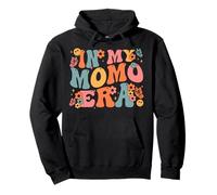 Retro Groovy In My Momo Era Baby Announcement Pullover Hoodie