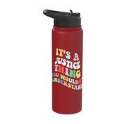 Retro Groovy Its a Justice Thing You Wouldnt Understand Stainless Steel Insulated Water Bottle