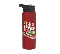 Retro Groovy Its a Lyric Thing You Wouldnt Understand Stainless Steel Insulated Water Bottle