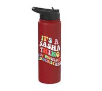 Retro Groovy Its a Sasha Thing You Wouldnt Understand Stainless Steel Insulated Water Bottle