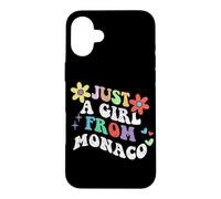 Retro Groovy Just A Girl From Monaco Funny Mother's Day 2023 Case for iPhone 16 Plus