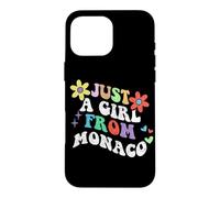 Retro Groovy Just A Girl From Monaco Funny Mother's Day 2023 Case for iPhone 16 Pro Max