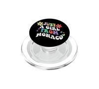 Retro Groovy Just A Girl From Monaco Funny Mother's Day 2023 PopSockets PopGrip for MagSafe