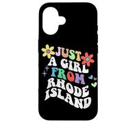 Retro Groovy Just A Girl From Rhode Island Mother's Day 2023 Case for iPhone 16
