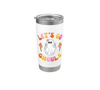 Retro Groovy Let's Go Ghouls Cute 70s Hippie Ghost Costume Stainless Steel Insulated Tumbler