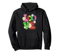 Retro Groovy Love Autism Flower Power Daisy Art Pullover Hoodie
