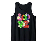 Retro Groovy Love Autism Flower Power Daisy Art Tank Top