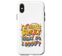 Retro Groovy Meme Quote, I'm Really Sorry What Do I Dooo? Case for iPhone X/XS
