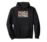 Retro Groovy Middle School Teacher Welcome Back To School Pullover Hoodie