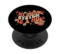 Retro Groovy My Immune System Is A Hoe Butterfly Disco Ball PopSockets Adhesive PopGrip