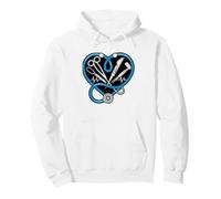 Retro Groovy Operating Room Nurse Stethoscope Style Vintage Pullover Hoodie