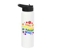 Retro Groovy Rainbow Art with Bold Pride Statement Stainless Steel Insulated Water Bottle