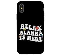 Retro Groovy Relax Alanna Is Here Funny Mother's Day Name Case for iPhone X/XS