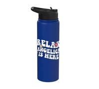 Retro Groovy Relax Angelica is Here Funny Mother's Day Name Stainless Steel Insulated Water Bottle