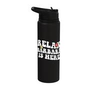 Retro Groovy Relax Barbara is Here Funny Mother's Day Name Stainless Steel Insulated Water Bottle