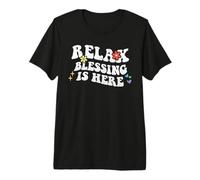 Retro Groovy Relax Blessing is Here Funny Mother's Day Name Premium T-Shirt