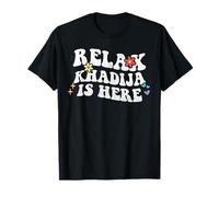 Retro Groovy Relax Khadija is Here Funny Mother's Day Name T-Shirt