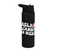 Retro Groovy Relax Lianna is Here Funny Mother's Day Name Stainless Steel Insulated Water Bottle
