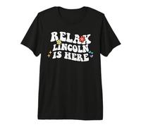 Retro Groovy Relax Lincoln is Here Funny Mother's Day Name Premium T-Shirt