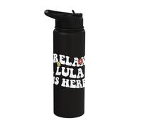 Retro Groovy Relax LULA is Here Funny Mother's Day Name Stainless Steel Insulated Water Bottle