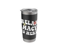 Retro Groovy Relax Macy is Here Funny Mother's Day Name Stainless Steel Insulated Tumbler